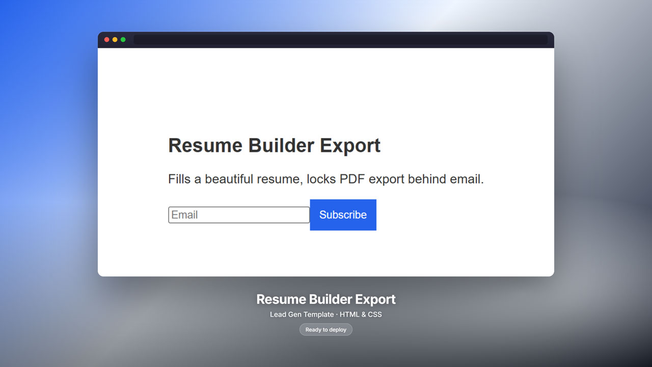 Resume Builder Export